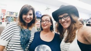 Devon Handy, Angela Rick of Celestial Strings Yarn and Micha Boxer